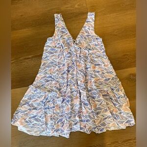 Millibon Blue and White Sleeveless V-Neck Sundress Small